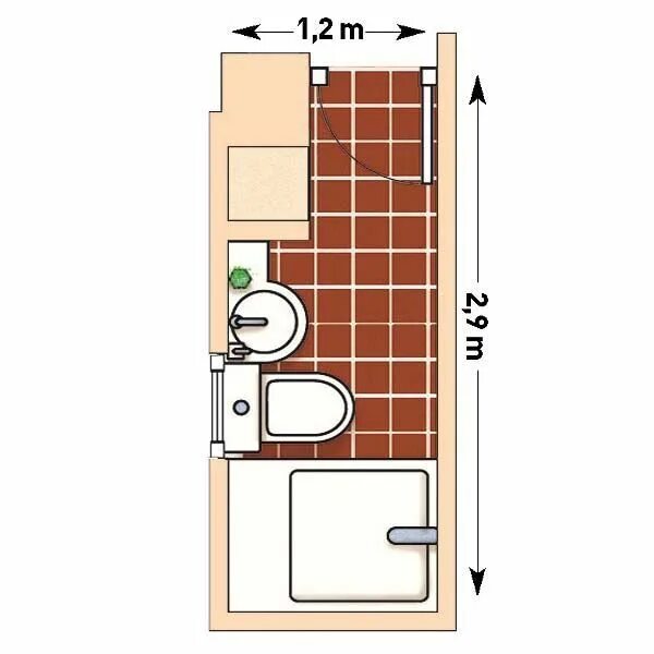 Планировка туалета с душевой в частном доме 5 Cuartos de baño pequeños con sus planos Cuartos de baños pequeños, Baños peque