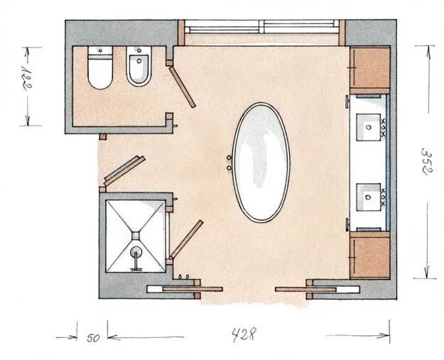 Планировка туалета в частном доме фото Personalized Modern Bathroom Design Created by Ergonomic, Space Saving Layout Di