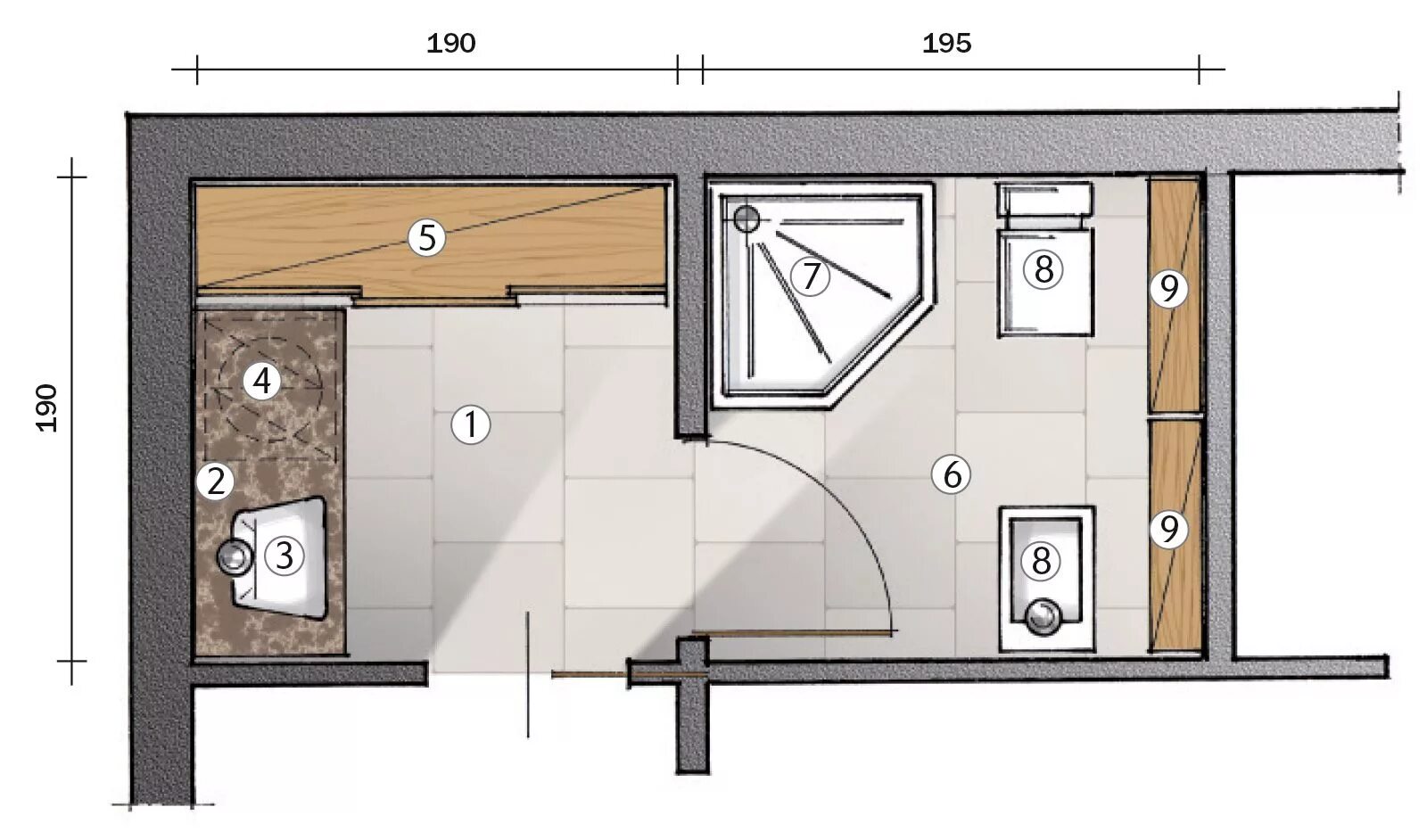 Планировка туалета в частном доме фото Ricavare l’antibagno in modo che il bagno raddoppi - Cose di Casa Idee bagno pic