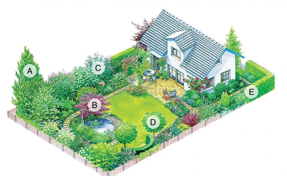 Планировка участка деревья и кустарники Bäume und Sträucher: Gartenschmuck rund ums Jahr Sträucher garten, Garten, Garte
