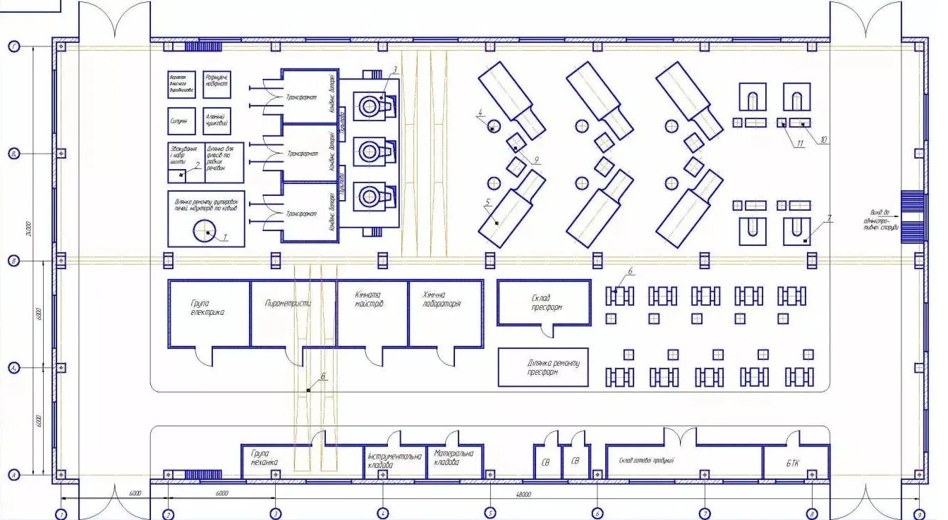 Планировка участка механической обработки Холод Строй - Холодильное оборудование