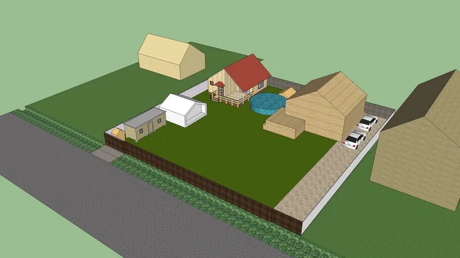 Планировка участка песком Планировка участка 9 соток 3D Warehouse