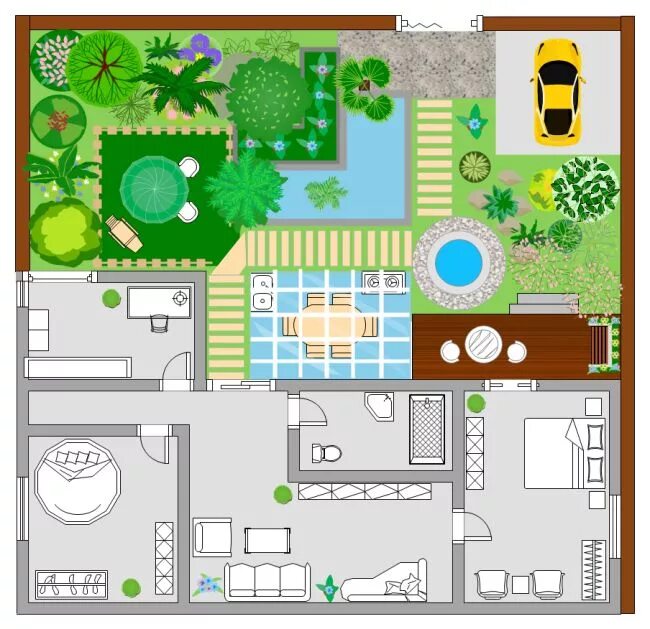 Планировка участка приложение андроид A free customizable garden floor plan template is provided to download and print