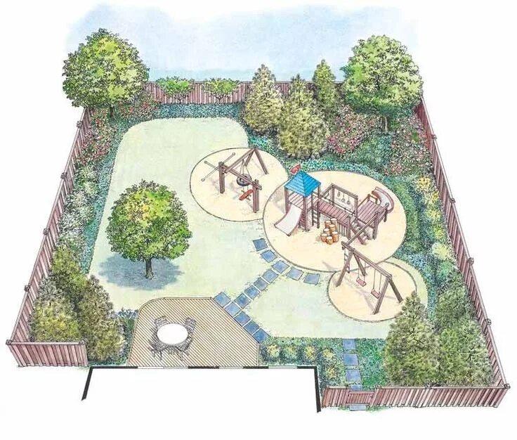 Планировка участка с детской площадкой House Plan - 0 Beds 0 Baths 0 Sq/Ft Plan #1040-58 Landscape plans, Landscape des