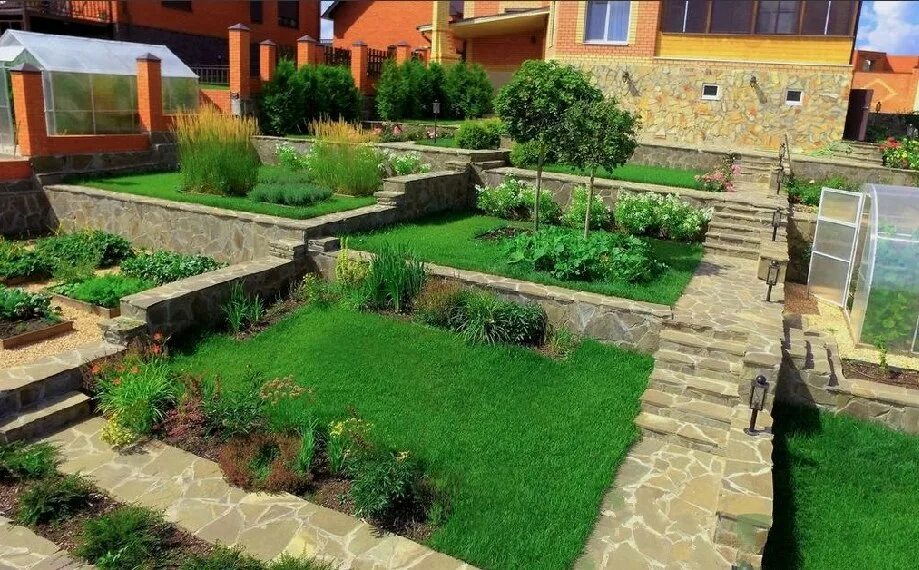 Планировка участка с небольшим уклоном Не смотря на уклон, участок красиво обустроен! В мире дизайна Фотострана Пост № 