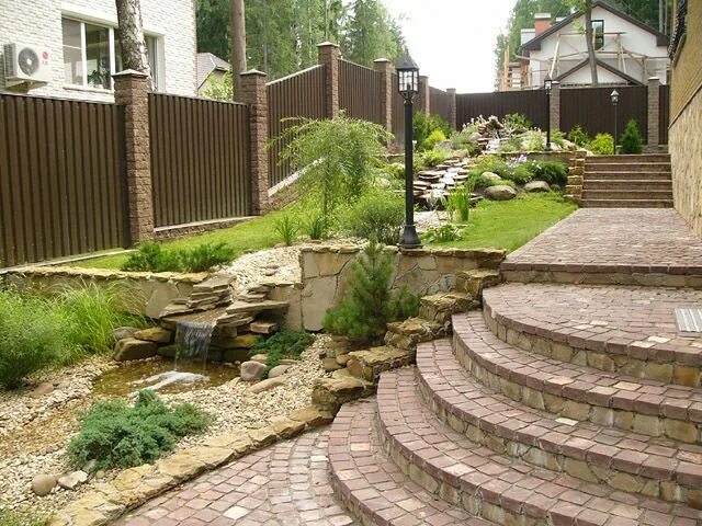 Планировка участка с перепадом высот Gallery.ru / Фото #55 - Идеи для входной двери - Engelis Garden bridge, Outdoor 