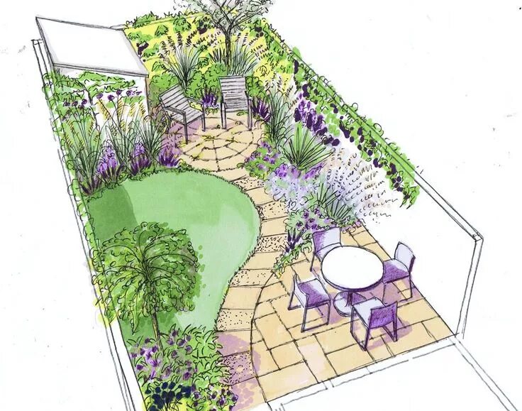 Планировка участка цветами Bea Ray Garden Design Ltd. - Home Small garden plans, Small garden layout, Garde