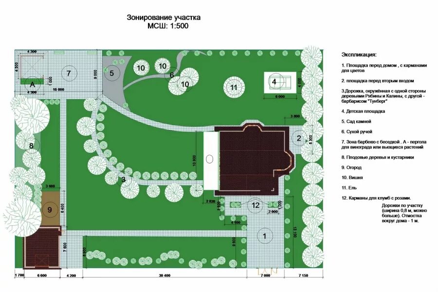 Планировка участка зонирование Ландшафтное зонирование. Посёлок Велегож (Тульская обл.) - Частный архитектор-ди