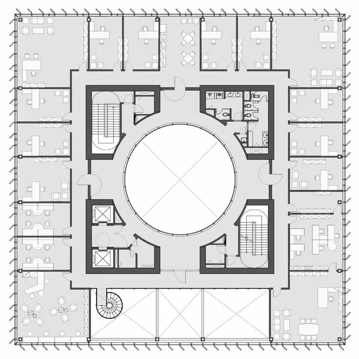 Планировка участков общественного здания колледж Gallery of NTU Cosmology Hall / KRIS YAO ARTECH - 20 Atrium design, Workshop pla