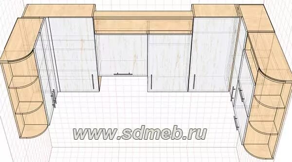 Планировка угла кухни П-образный вариант планировки кухни - для большого помещения - Сделаем мебель са