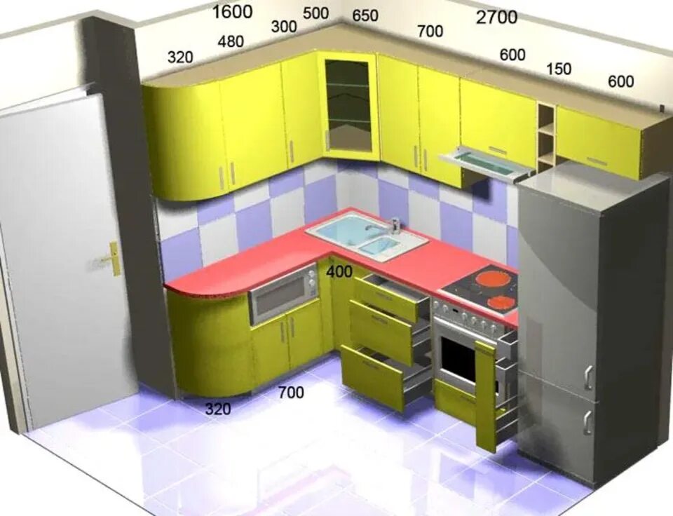 Планировка угловой кухни в доме Kitchen 1 sq m design (61 Photos)