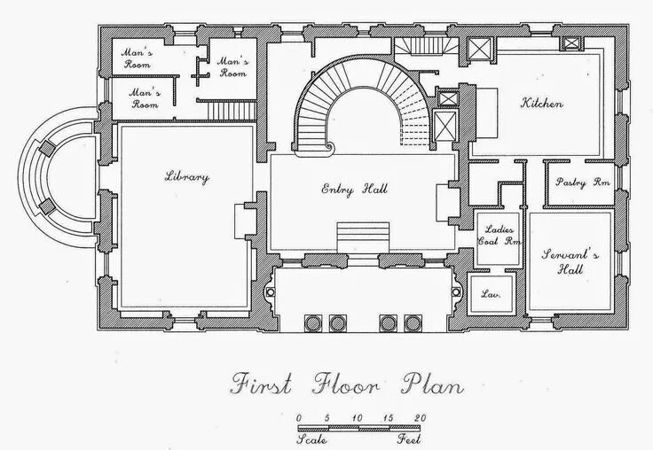Планировка усадебного дома architect design ™: John Russell Pope's McCormick residence -Embassy of Brazil i