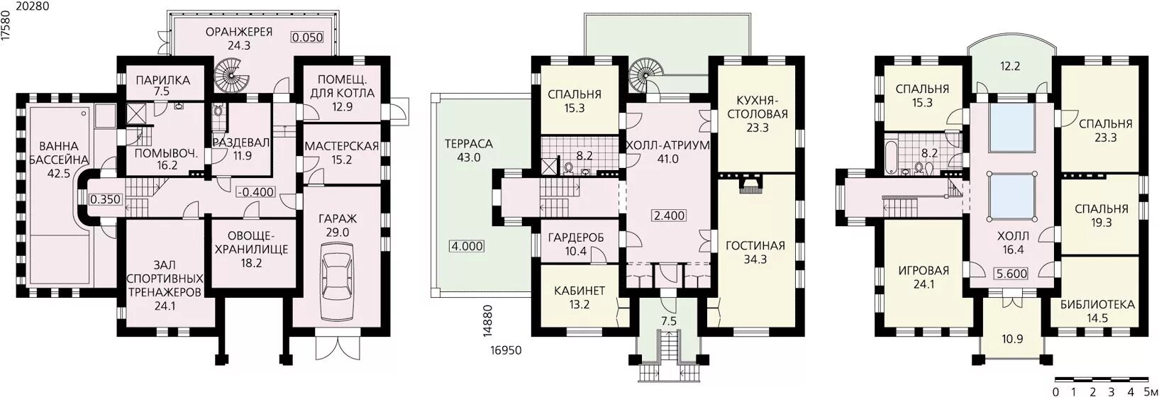 Планировка усадебного дома Проект особняка из камня в классическом стиле