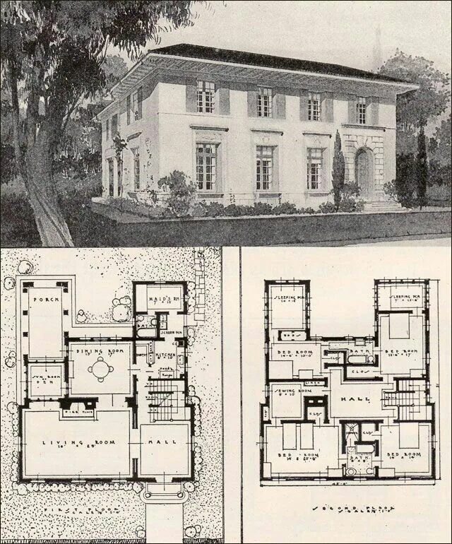 Планировка усадебного дома Building virtually until I can build otherwise. Vintage house plans, Mediterrane