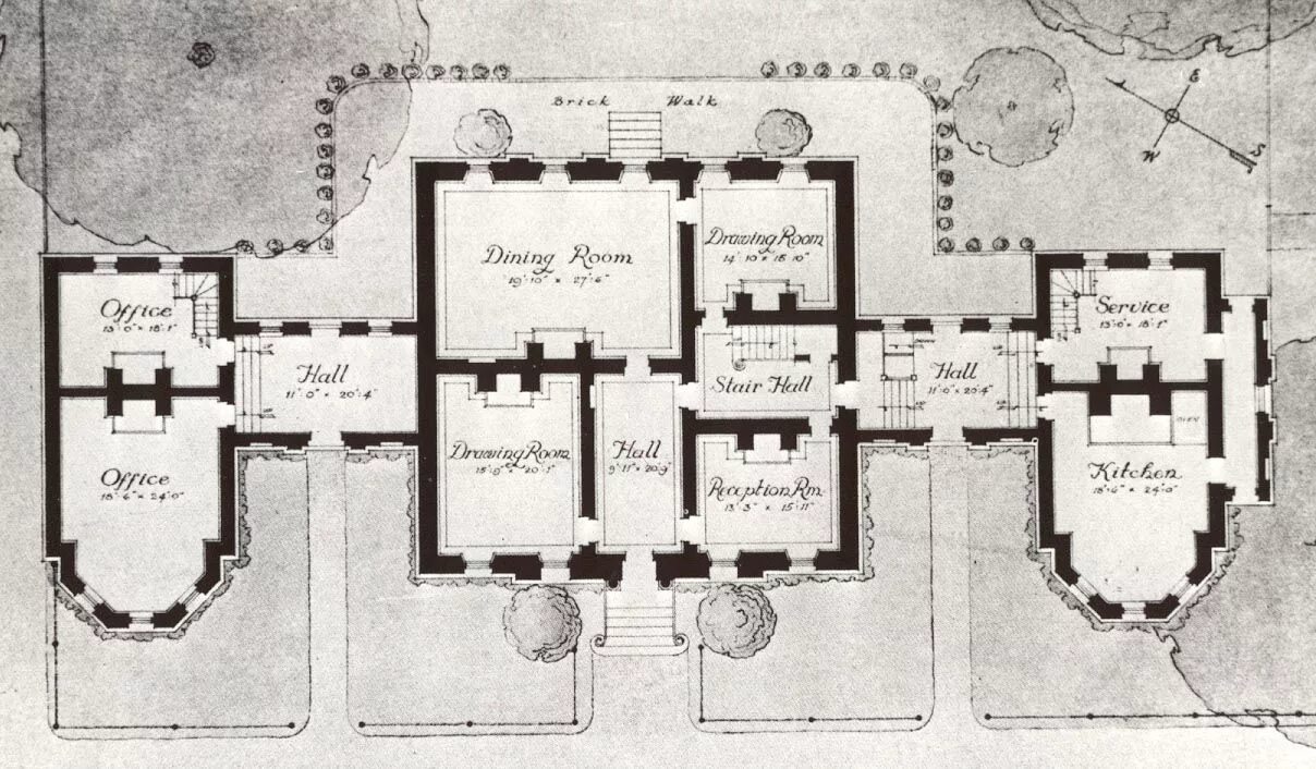 Планировка усадебного дома Hammond-Harwood House, Annapolis, Maryland, 1774. Vintage house plans, Luxury ho
