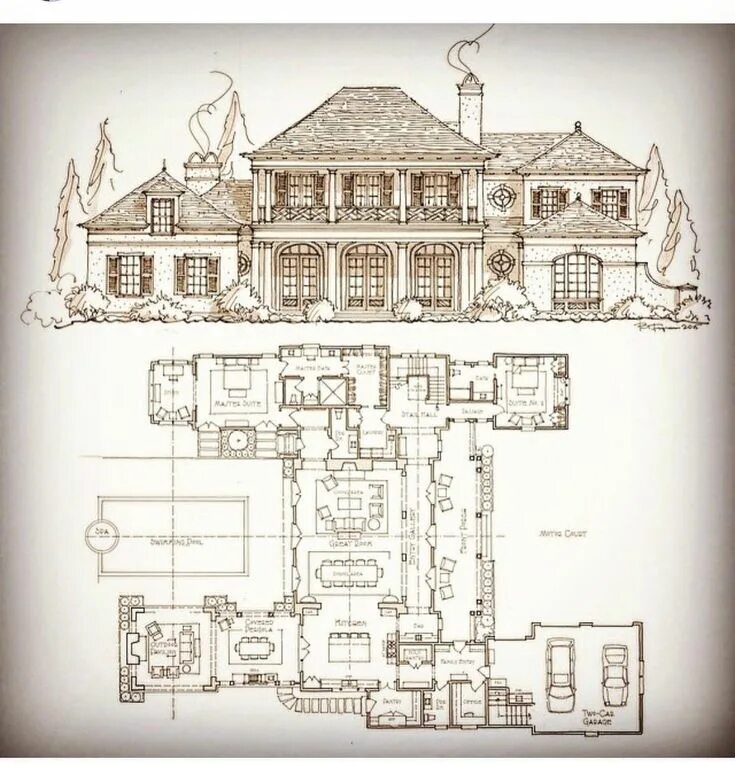 Планировка усадебного дома C. Brandon Ingram Design on Instagram: "Of the few projects of mine that never m