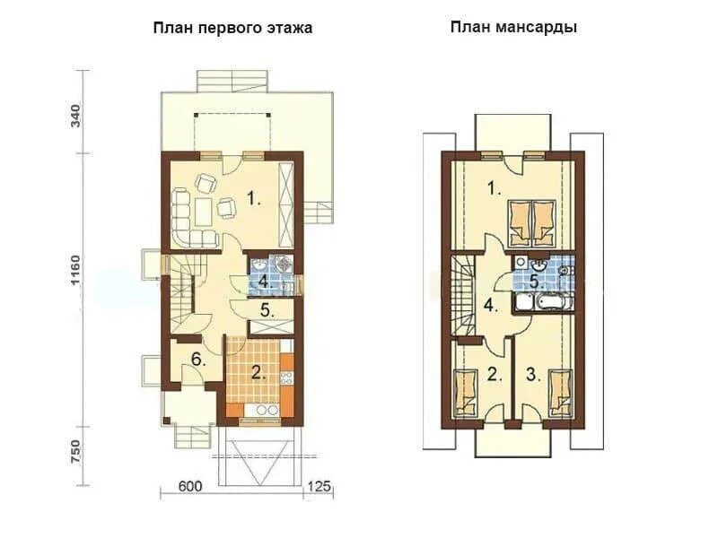 Планировка узкого дома 2 этажа Проекты домов для узких участков двухэтажные фото - DelaDom.ru