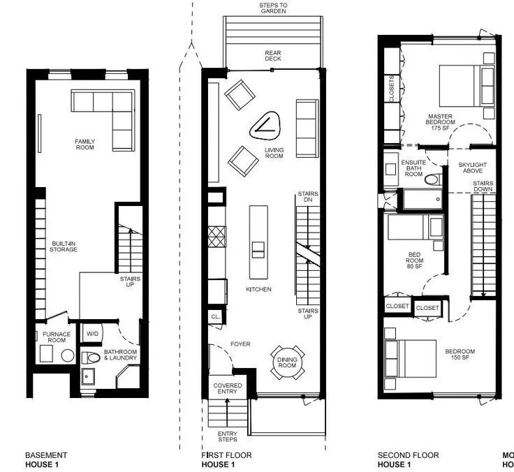 Планировка узкого дома New Modern Housing in Downtown Toronto From MODERNest Breaks the Traditional Rea