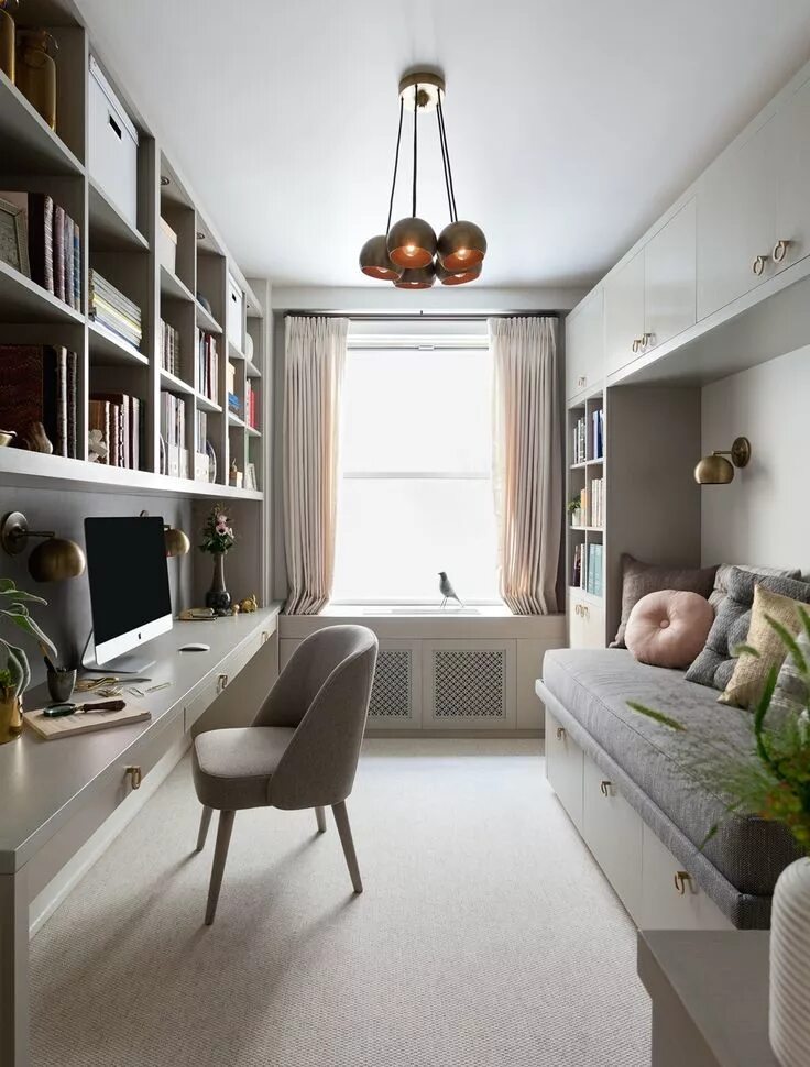 Планировка узкой длинной комнаты Beautiful, Professional Office in the City - Remodelista Small home offices, Coz