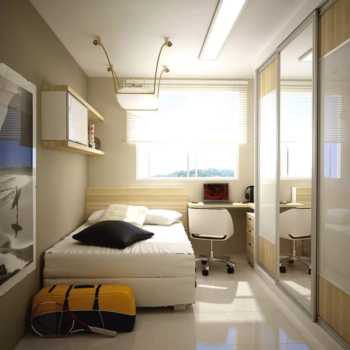 Планировка узкой комнаты 27+ Bedroom Décor Ideas for Couples, Singles, and Teenagers Home bedroom, Small 