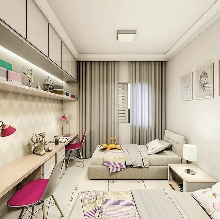Планировка узкой комнаты для двоих Pin em Quartos Interiores, Home, Decoração quarto pequeno