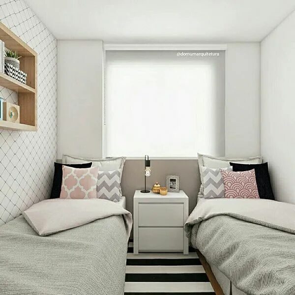 Планировка узкой комнаты для двоих 23 encantadoras habitaciones compartidas para niño y niña Habitación con dos cam
