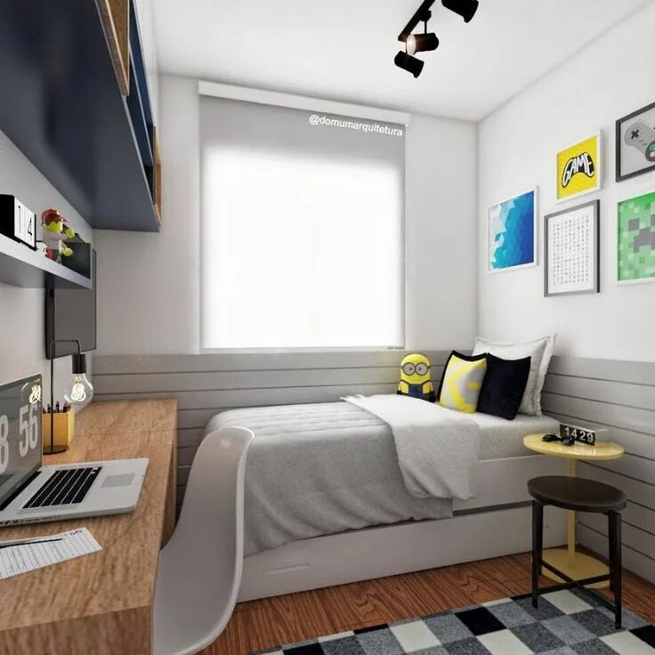 Планировка узкой комнаты для школьника Quarto pequeno: dicas e 80 ideias para decorar espaços reduzidos Quarto de solte