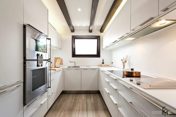 Планировка узкой кухни Узкая и длинная кухня Square kitchen, Kitchen design, One wall kitchen