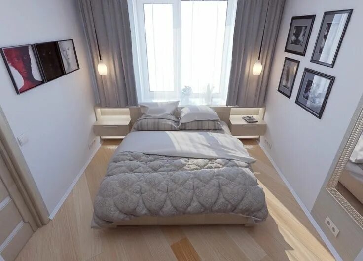 Планировка узкой спальни 30 kleine Schlafzimmer, die modern und kreativ gestaltet sind Small bedroom, Mod