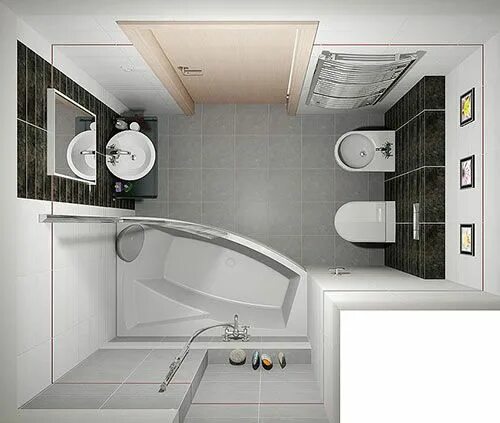 Планировка ванной комнаты 1.7 на 1.5 Design a small bathroom: 100 photos, ideas Декор ванной, Дизайн ванной комнаты и