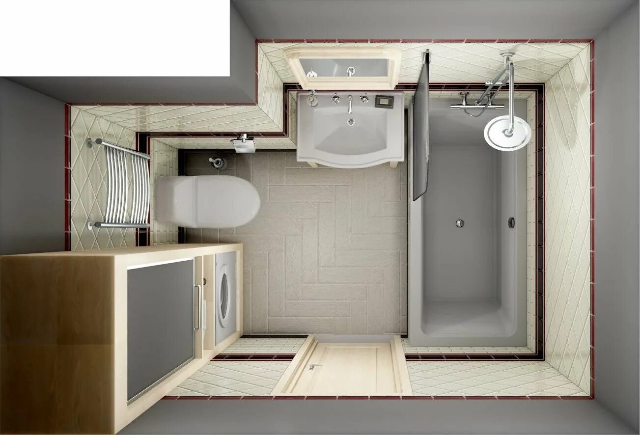 Планировка ванной комнаты 3.5 кв м Расстановка мебели в ванной фото - DelaDom.ru