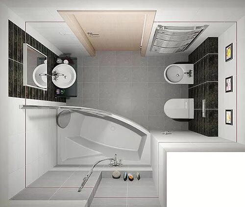 Планировка ванной комнаты без унитаза Design a small bathroom: 100 photos, ideas Декор ванной, Дизайн ванной комнаты и