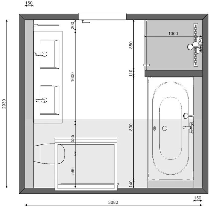 Планировка ванной комнаты с душевой кабиной Badkamer met schuifdeur spiegelkast - Dagmar Buysse Small bathroom floor plans, 