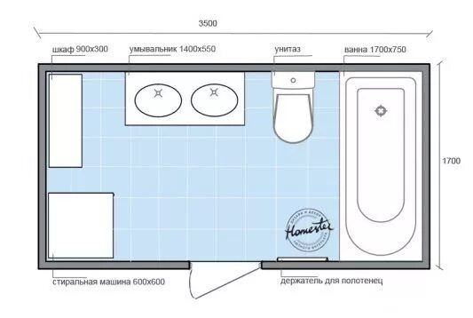 Планировка ванной комнаты с размерами Ванная комната 6 кв м: дизайн, фото, санузел совмещенный с туалетом - Ремонт ква