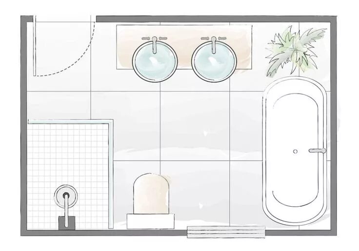 Планировка ванной комнаты с размерами Bathroom layout plans - for small and large rooms Bathroom layout plans, Bathroo