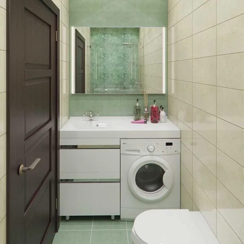 Планировка ванной комнаты с стиральной машиной Зеркало 130x90 см LOTOS-130 (арт. 39), купить в Москве по цене 13 200 руб. в инт