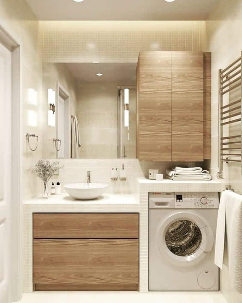 Планировка ванной комнаты со стиральной машиной The Top 70 Laundry Room Sink Ideas - Next Luxury Bathroom layout, Bathroom inter