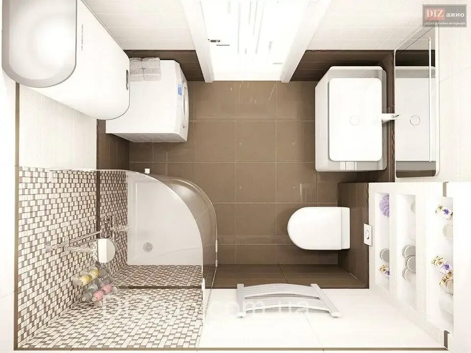 Планировка ванной в квартире Bathroom design with toilet 5 sq m (63 Photos)