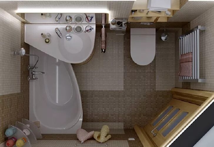 Планировка ванны комнаты в хрущевке 13 Design Ideas to Smartly Organize a Tiny Bathroom Маленький туалет, Современны