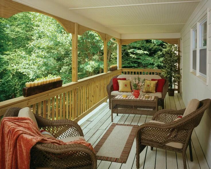 Планировка веранды фото Covered, open back porch. Designed and built by Atlanta Decking & Fence. http://