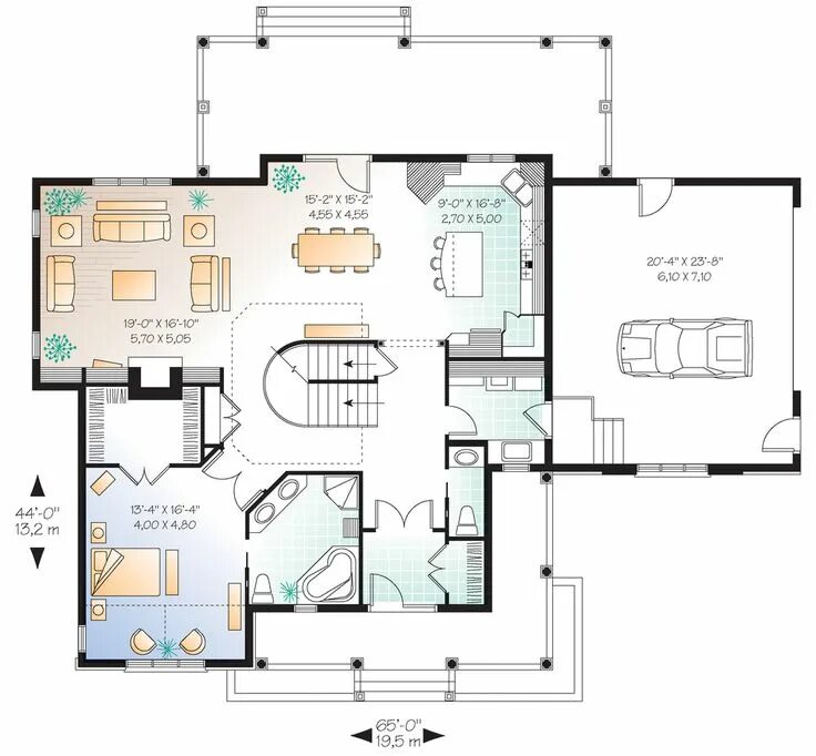 Планировка внешнего вида дома Country Style House Plan - 3 Beds 2.5 Baths 2204 Sq/Ft Plan #23-533 Country styl