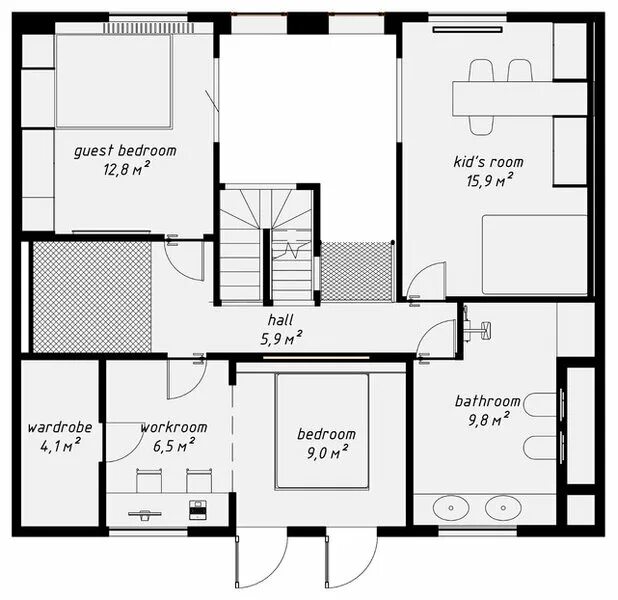 Планировка внутреннего пространства дома Houzz тур: Белый дом с гамаками в Домодедове Houzz Россия