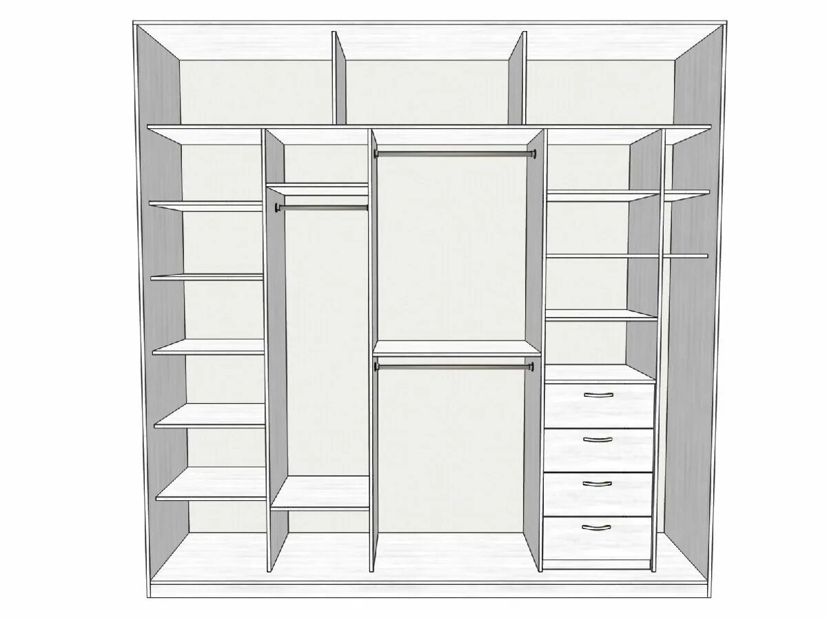 Планировка встроенного шкафа в комнате Шкаф-купе Камул 7 за 26890 рублей - купить на официальном сайте производителя