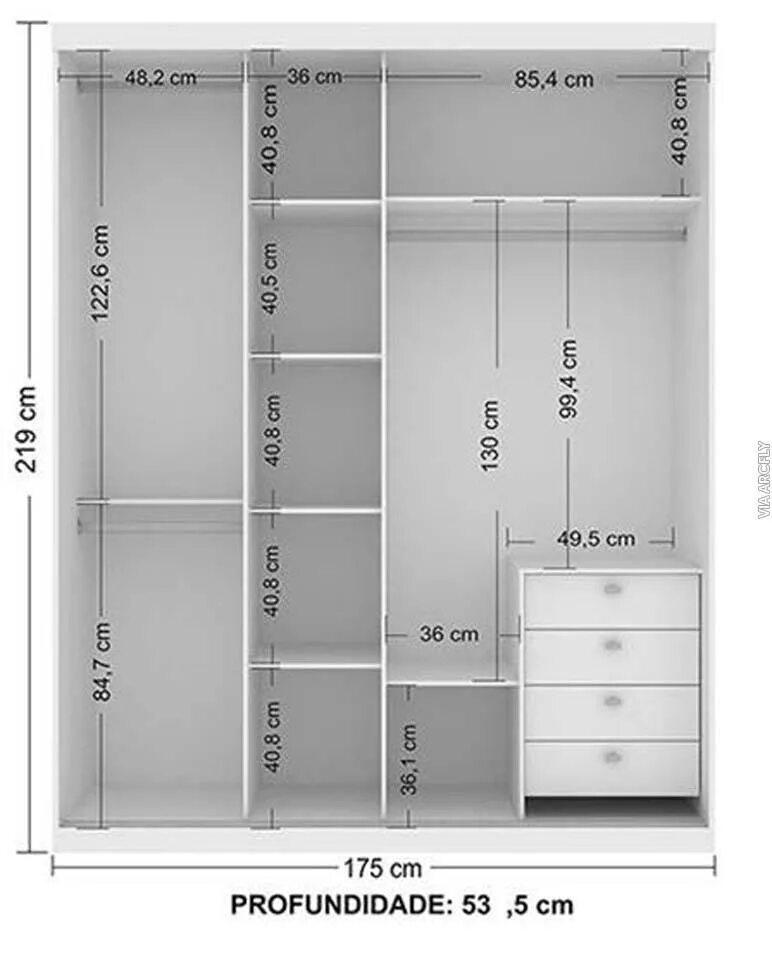 Планировка встроенного шкафа в спальне Armarios de dormitorio, Interiores de armarios, Diseño de armario para dormitori
