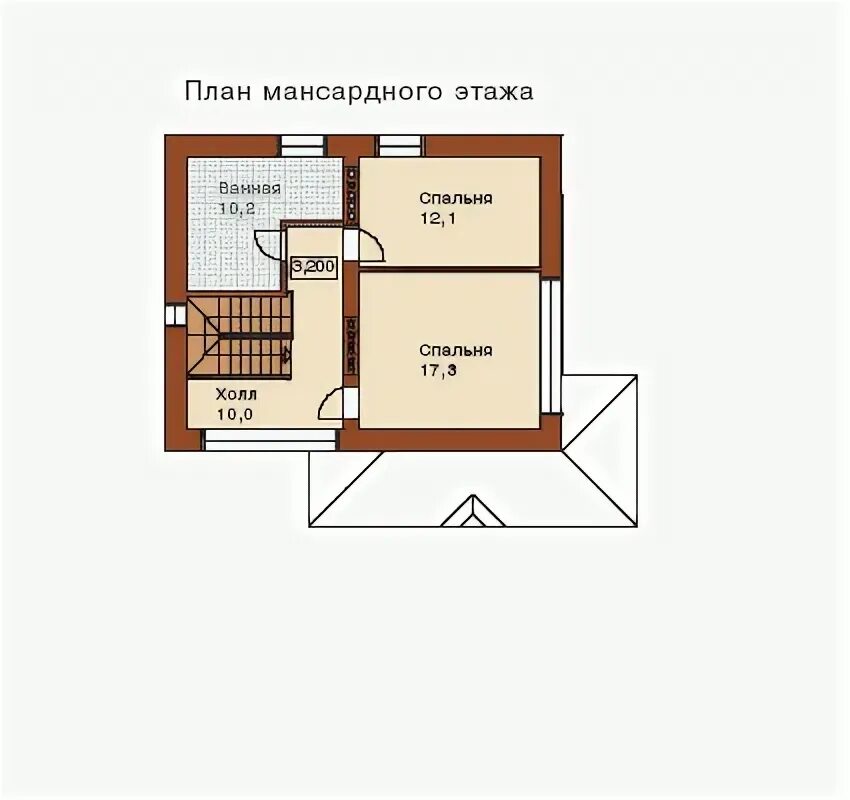 Планировка второго этажа Дом двухэтажный с цокольным этажом 139 кв.м., проект f-139-1k