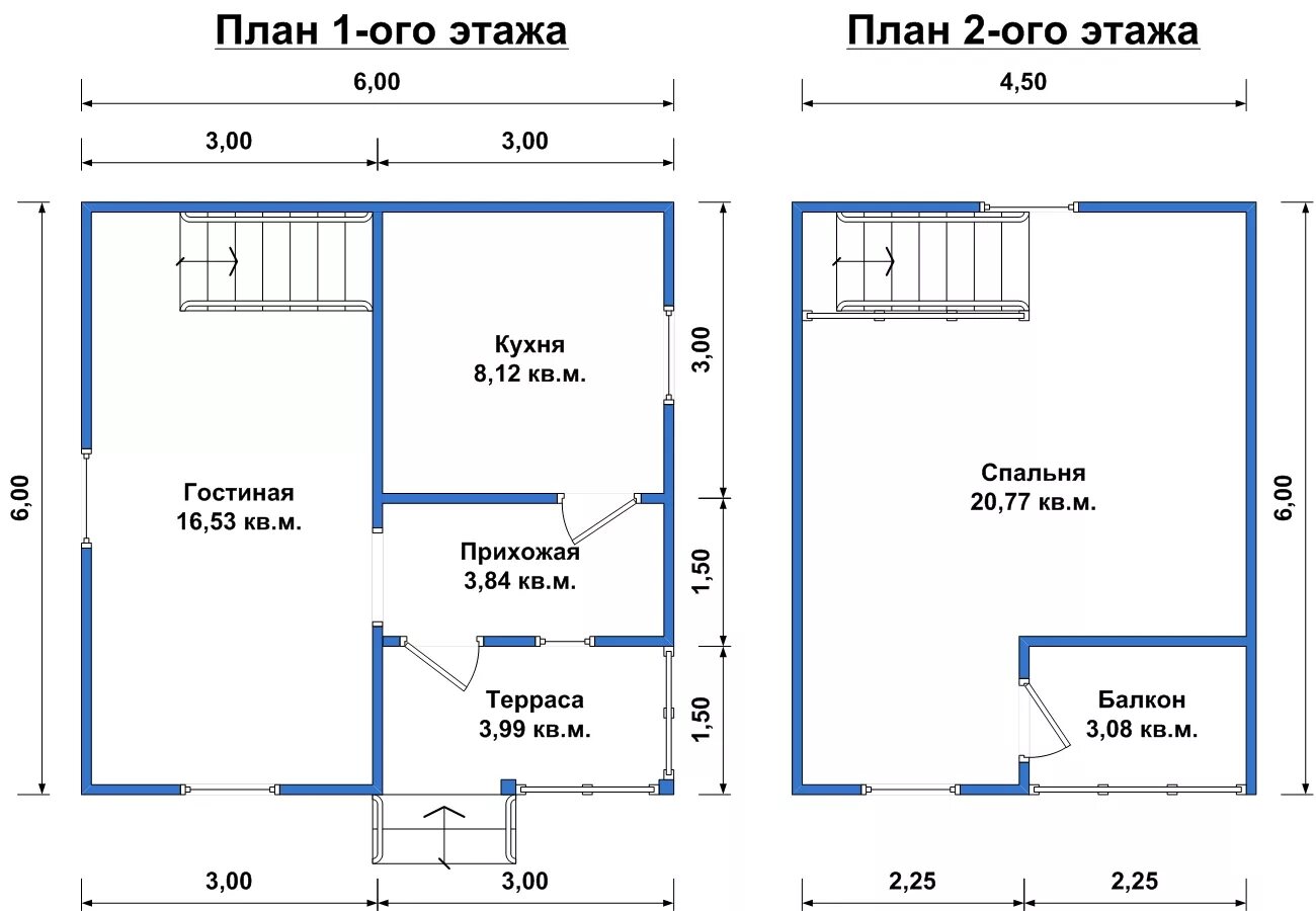 Планировка второго этажа 6 на 6 Проекты домов 6х6 два этажа