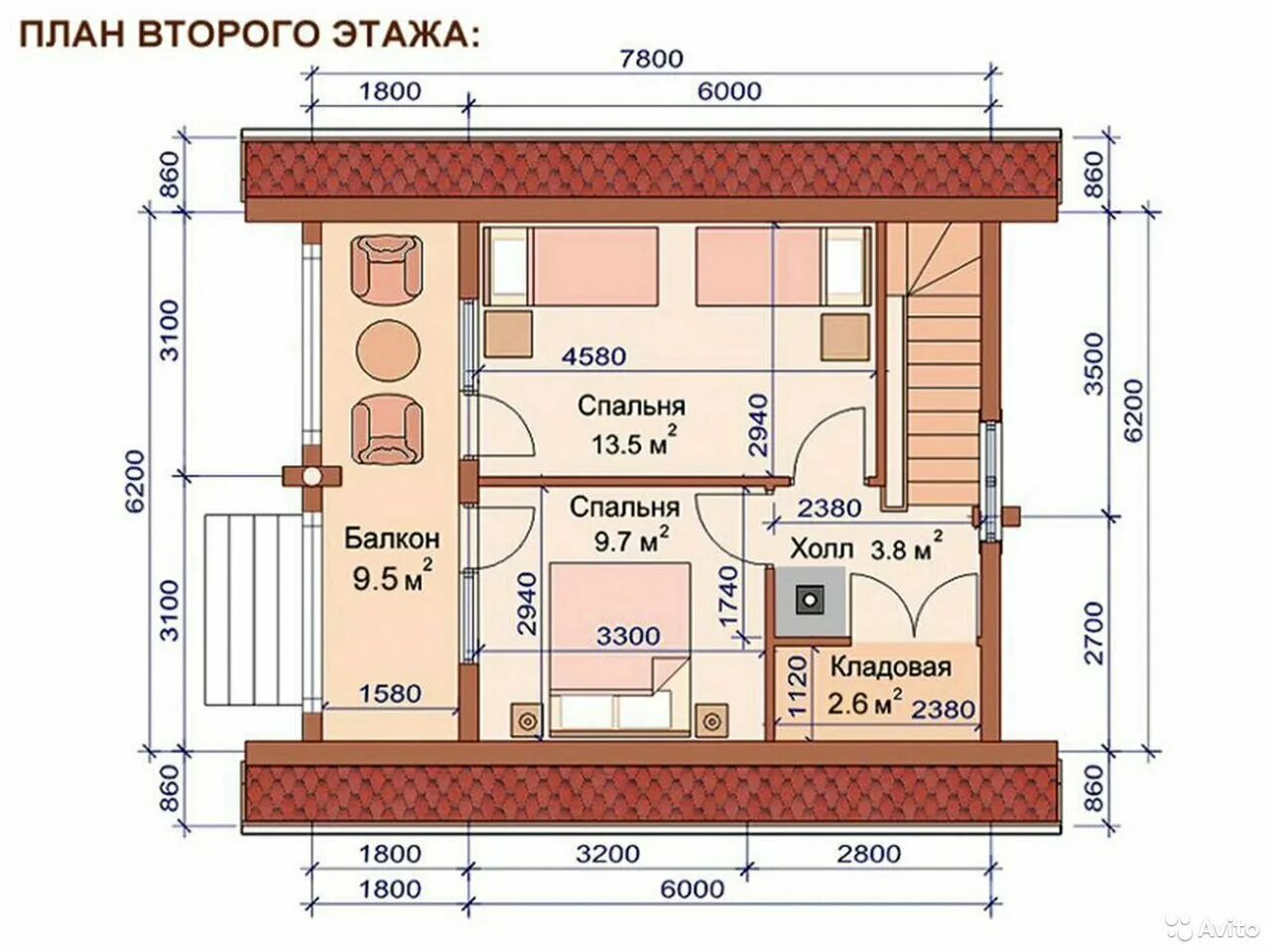 Планировка второго этажа бани ООО "Кострома лес- пром" - Ремонт и строительство, Строительство домов и коттедж