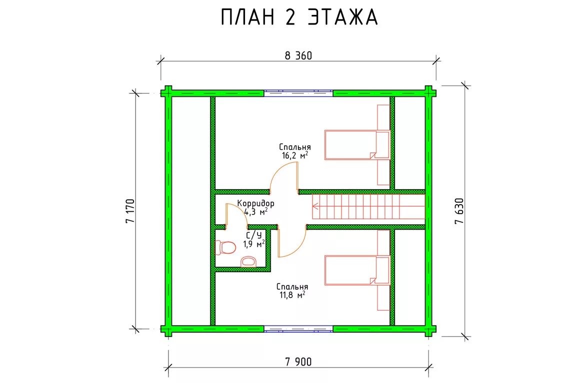 Планировка второго этажа дома План частного дома с мансардой из бруса в Ростове-на-дону