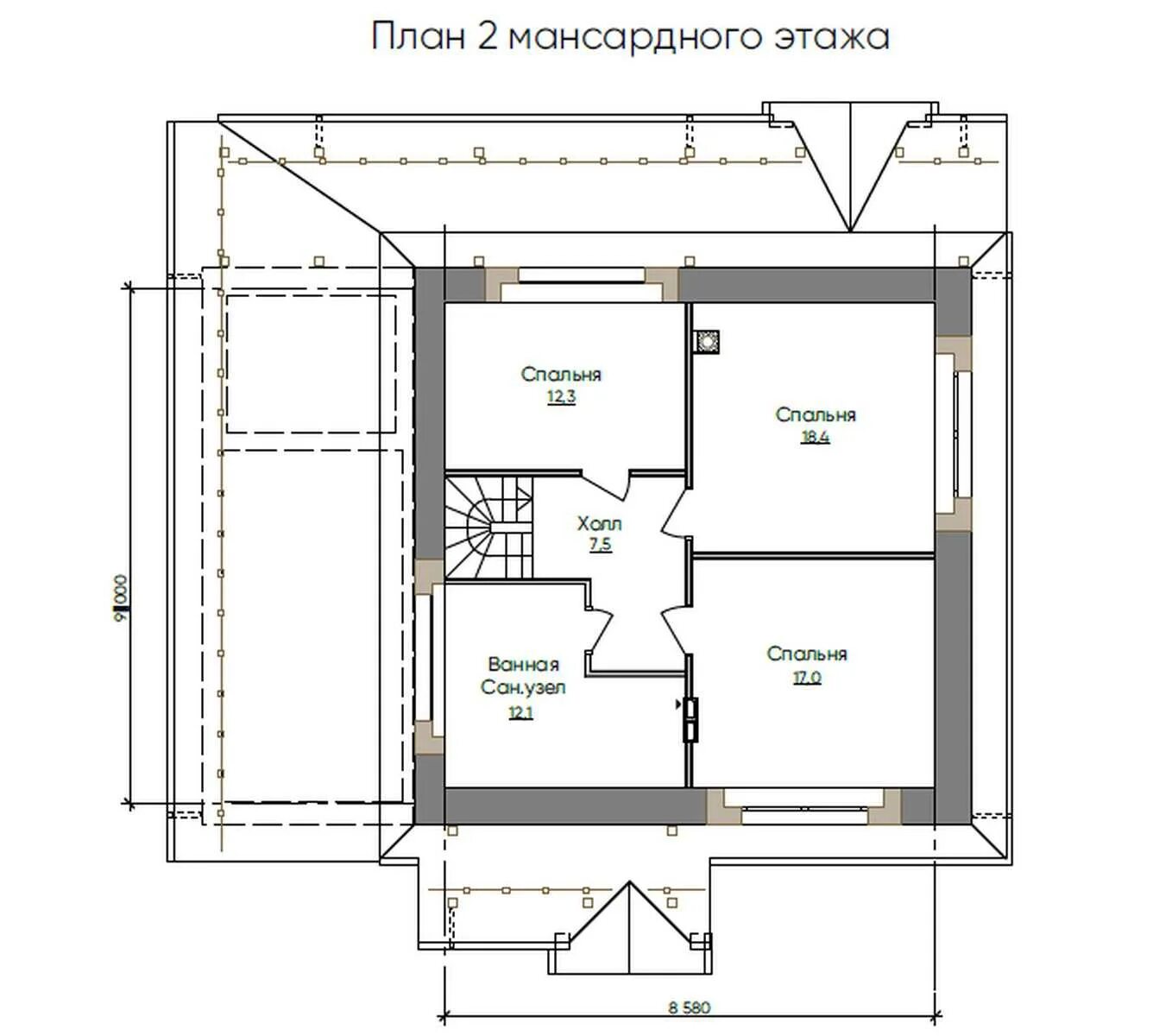 Планировка второго этажа мансарда План мансардного дома фото - DelaDom.ru