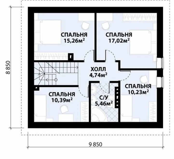 Планировка второго этажа с лестницей Планировка комнат дома 8 8: найдено 86 изображений